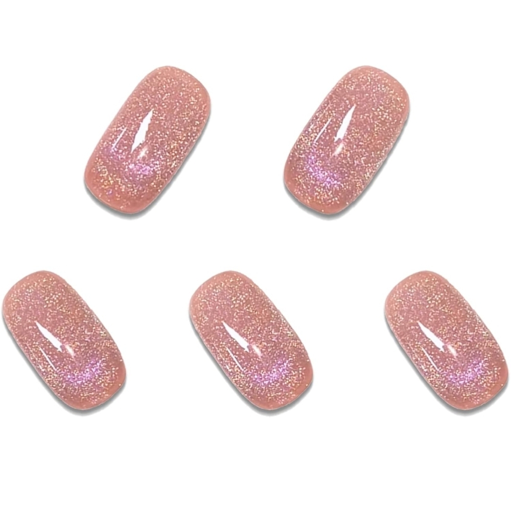 Glittery Pink Press-On Nails